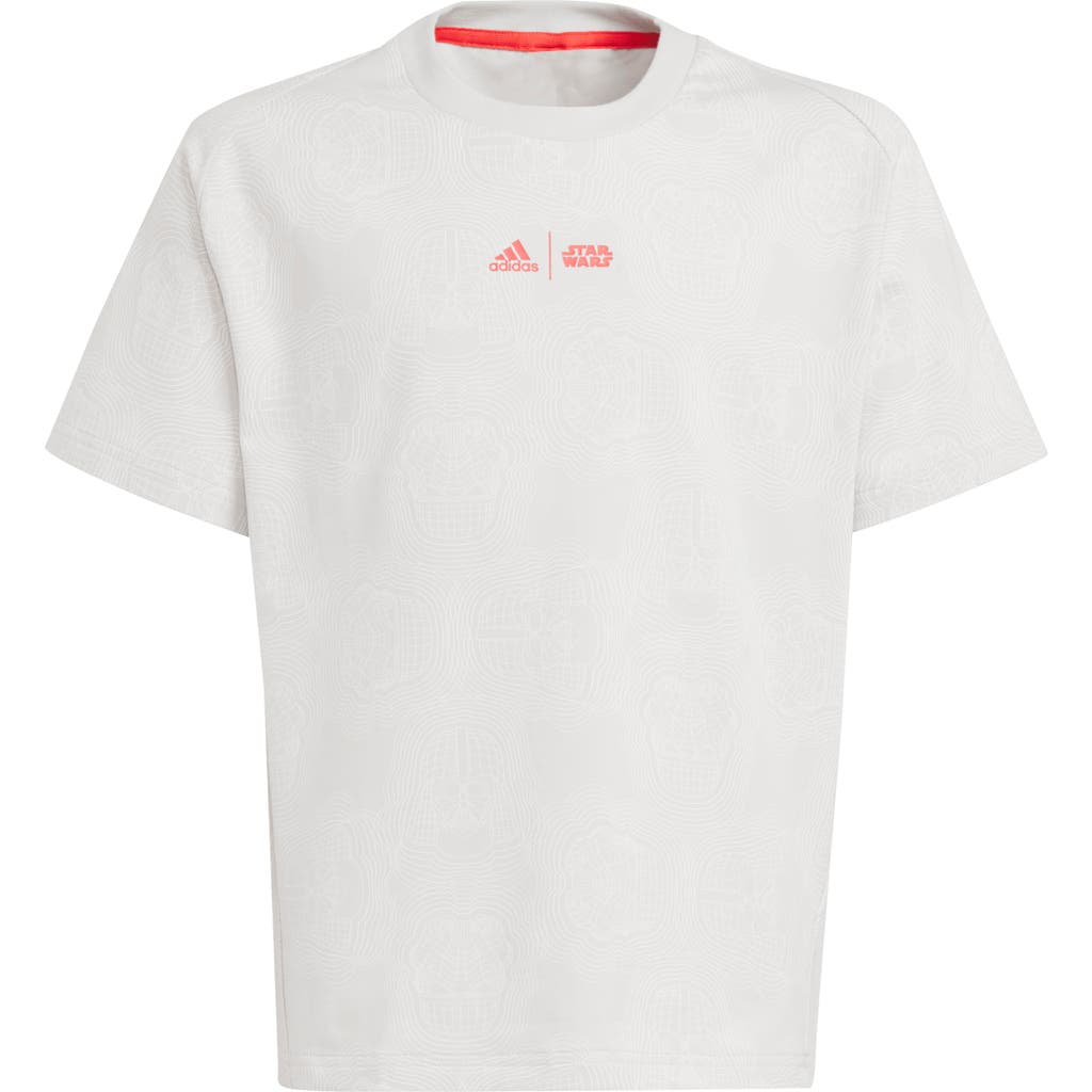 Adidas Originals Adidas X Star Wars™ Kids' Z.n.e. Cotton Graphic T-shirt In Grey/white/bright Red