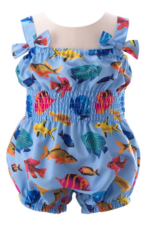 Tropical Fish Print Bubble Romper (Baby)
