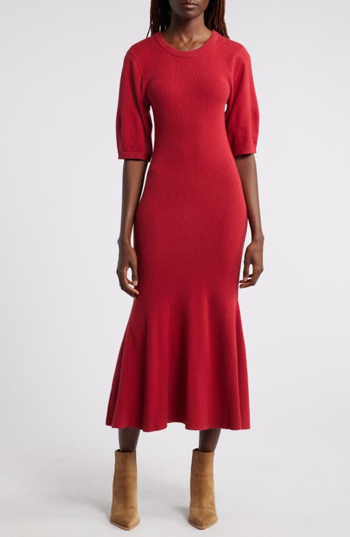 Shop Treasure & Bond Pima Cotton Blend Sweater Dress In Red Rio