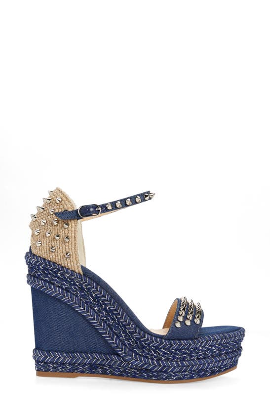 Christian Louboutin Madmonica Wedge Platform Sandal In Blue | ModeSens