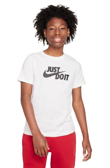 Shop Nike Kids' Sportswear T-shirt In White/black