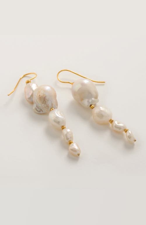 Freya Rose Large Baroque Pearl Drops Earings In Gold