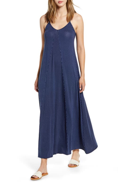 Shop Loveappella Maxi Slipdress In Navy/ivory