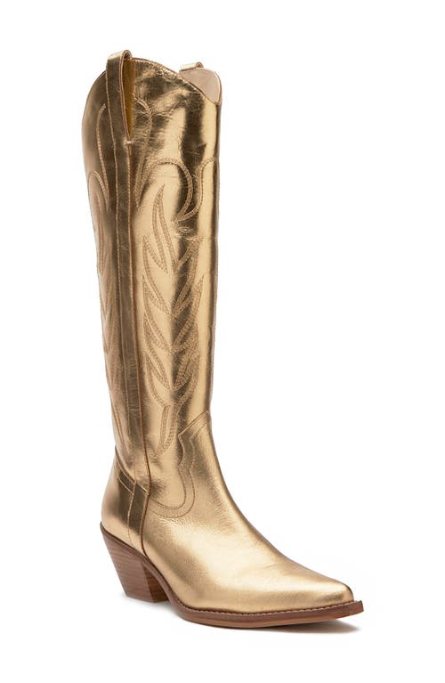 Coconuts by Matisse Agency Western Pointed Toe Boot in Gold