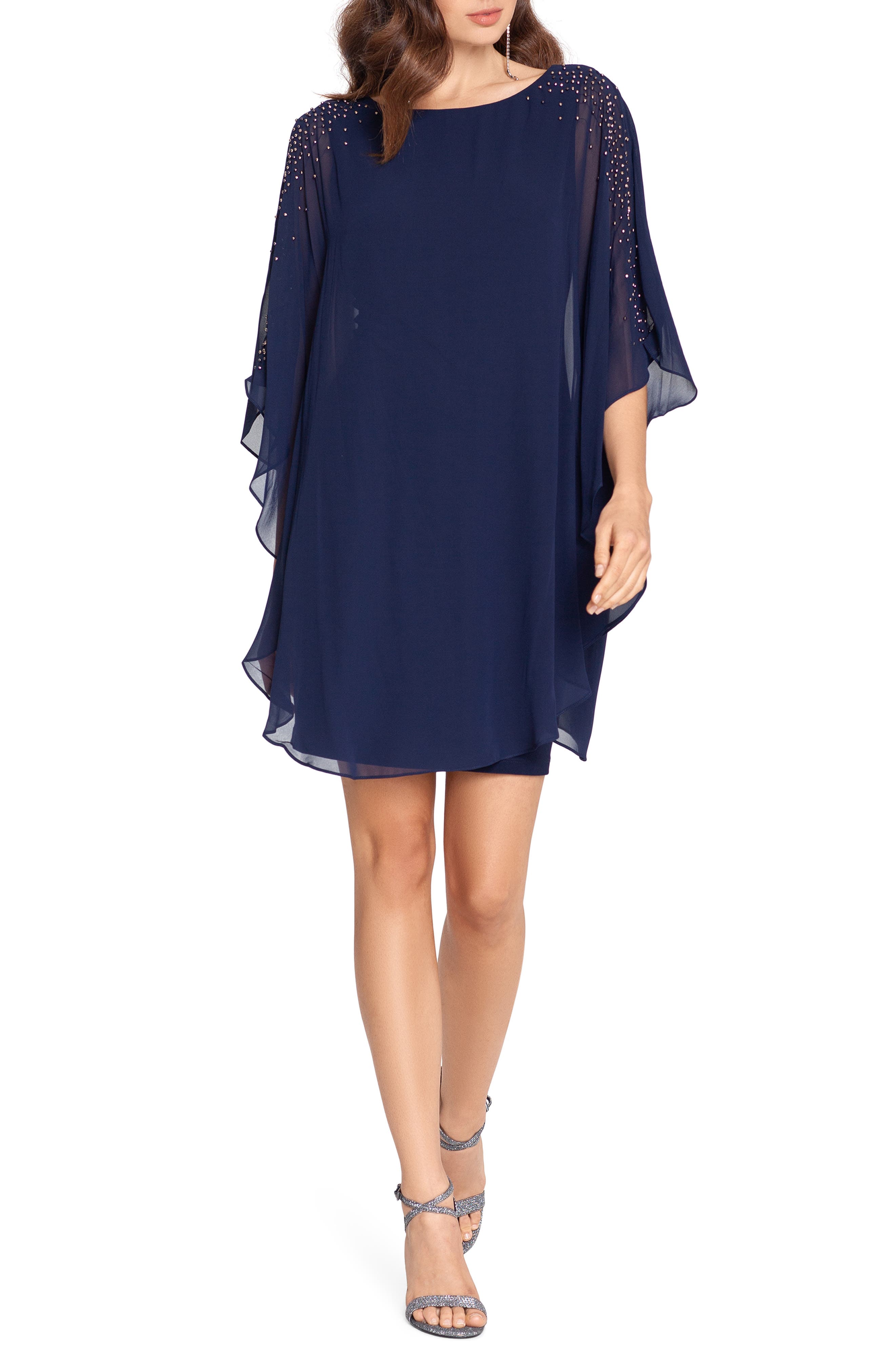 xscape flounce midi dress
