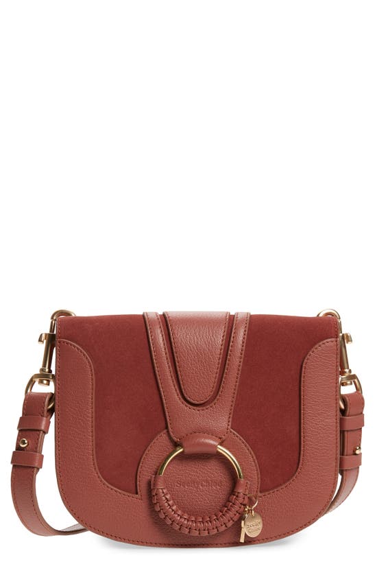 SEE BY CHLOÉ HANA SUEDE & LEATHER SHOULDER BAG,S18AS896417