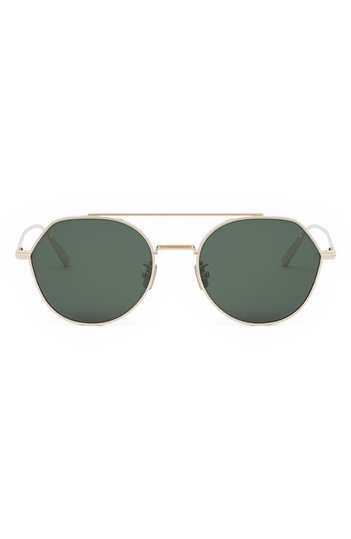 Shop Dior 'blacksuit R6u 54mm Geometric Sunglasses In Shiny Gold Dh/green