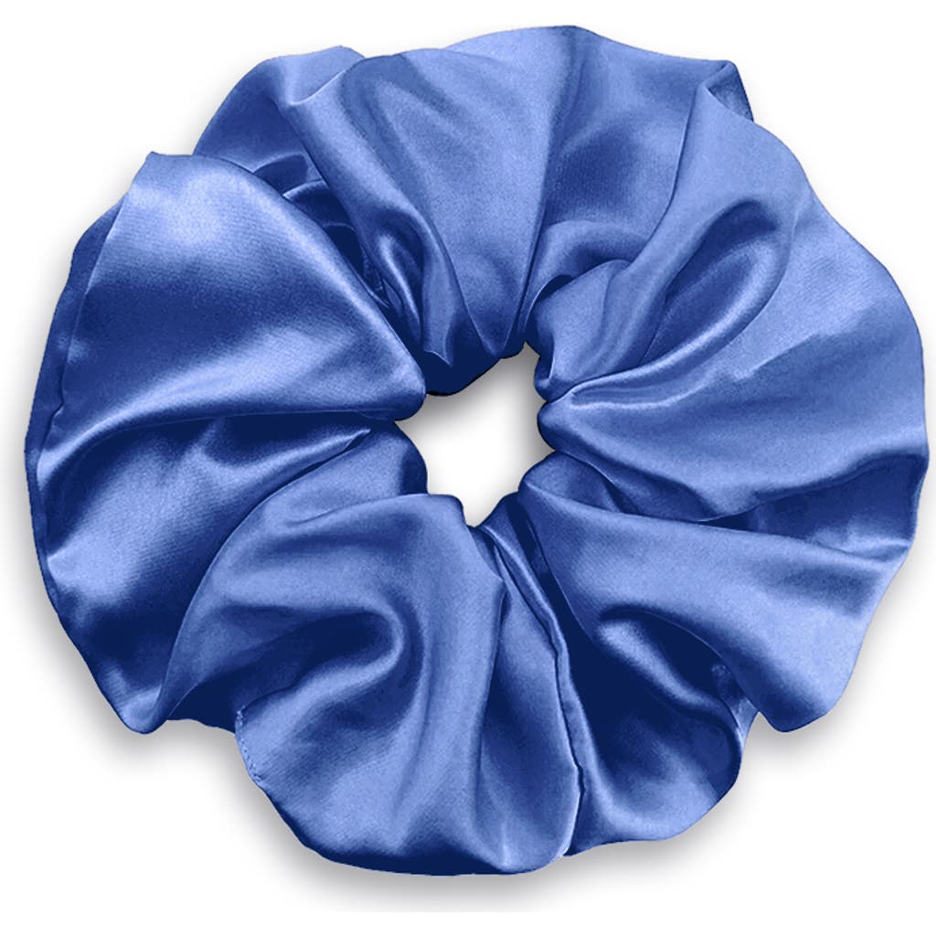 Kip. Kip Soft Satin Scrunchie In Blue