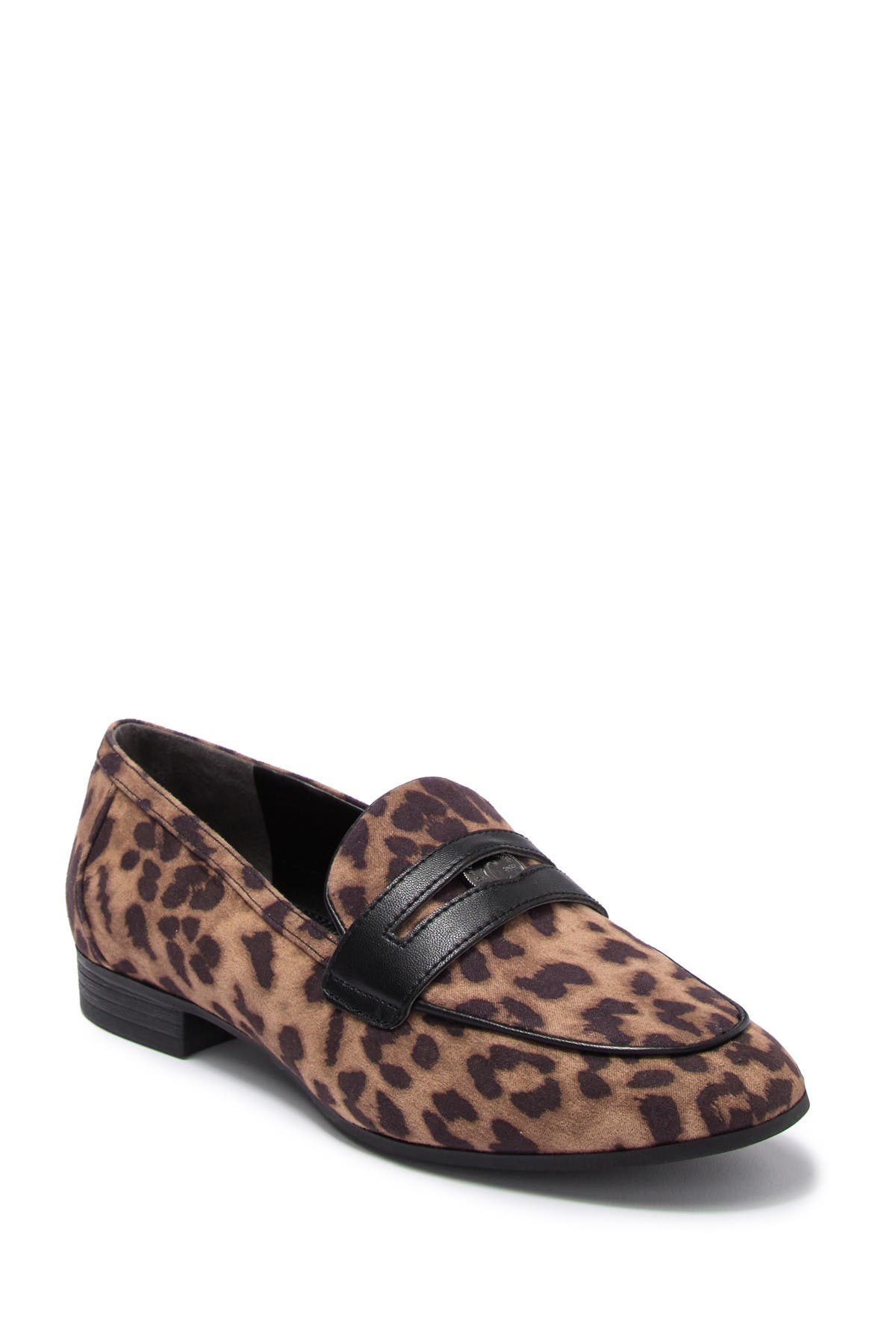 leopard penny loafers