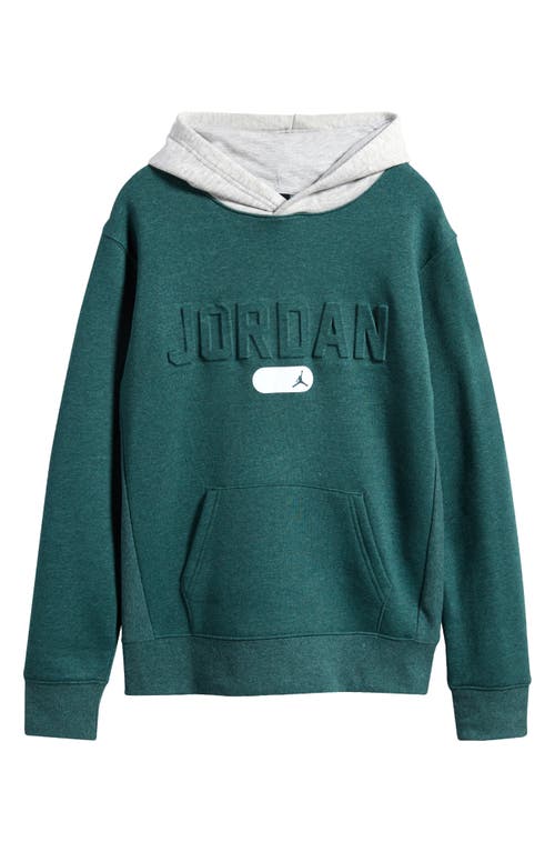 Jordan Kids' Cotton Blend Heathered Hoodie in Oxidized Green Heather 