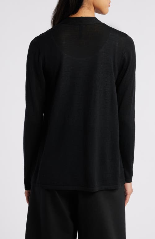 EILEEN FISHER EILEEN FISHER OPEN FRONT WOOL CARDIGAN