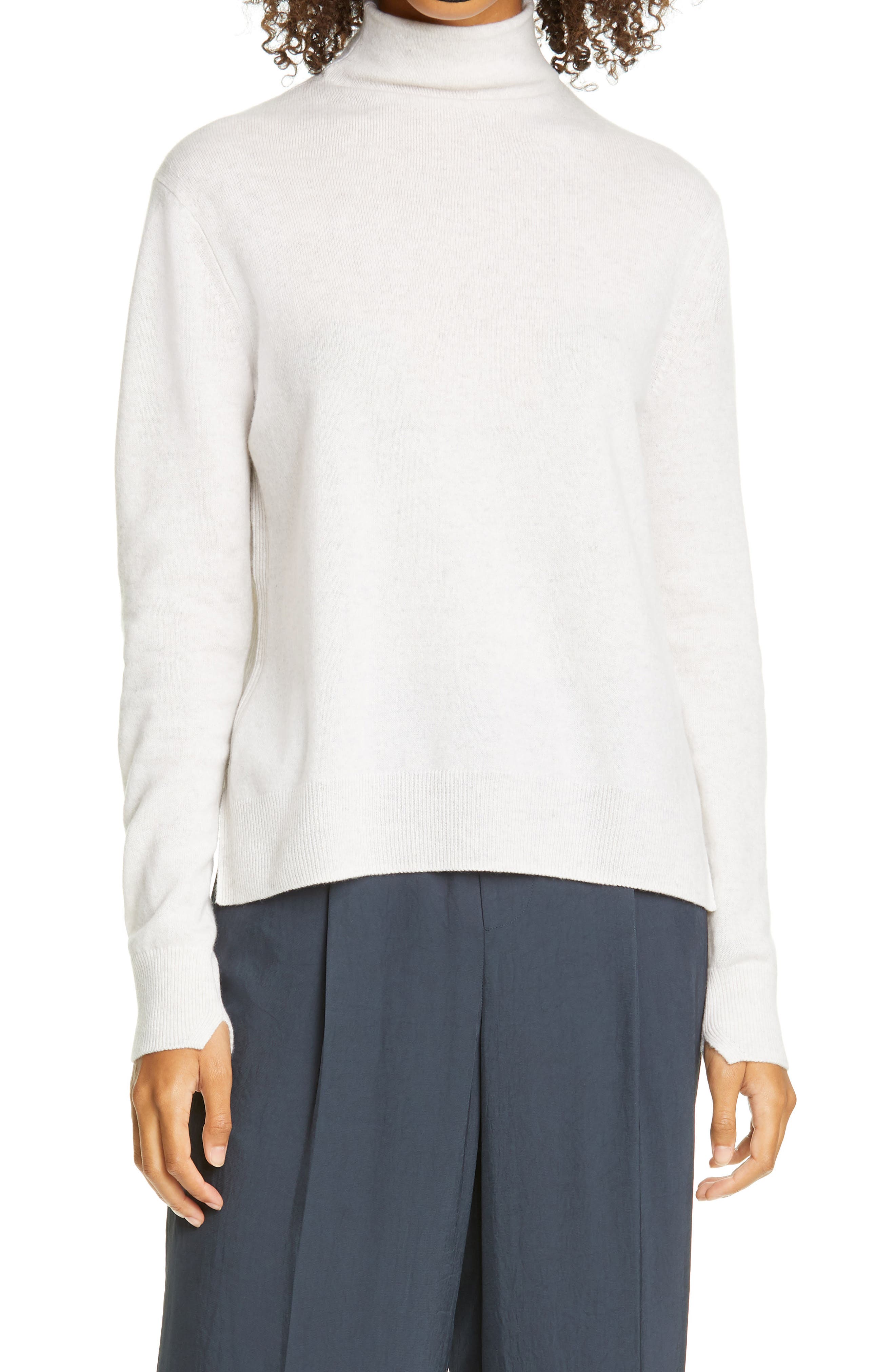 vince mock neck cashmere sweater