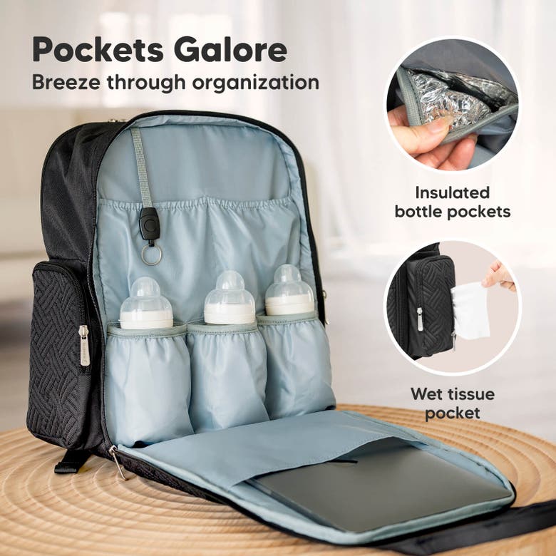 Keababies Bree Diaper Backpack In Charcoal
