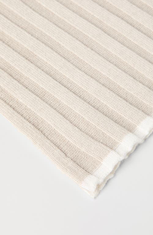 Shop Brunello Cucinelli Cashmere Rib Knit Scarf In Hazelnut