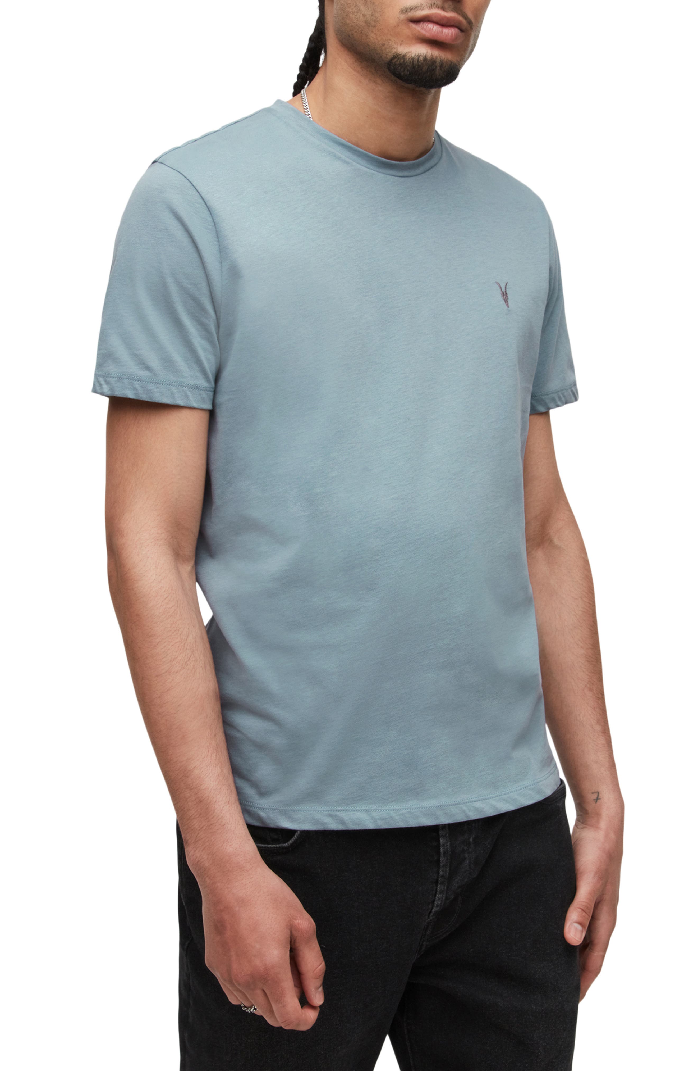 All Saints Mens Crew Neck Cotton Designer Tonic Green Khaki T Shirt Tee New 