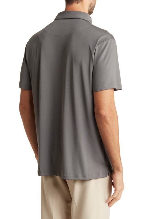 Tom Baine Performance Solid Polo In Charcoal