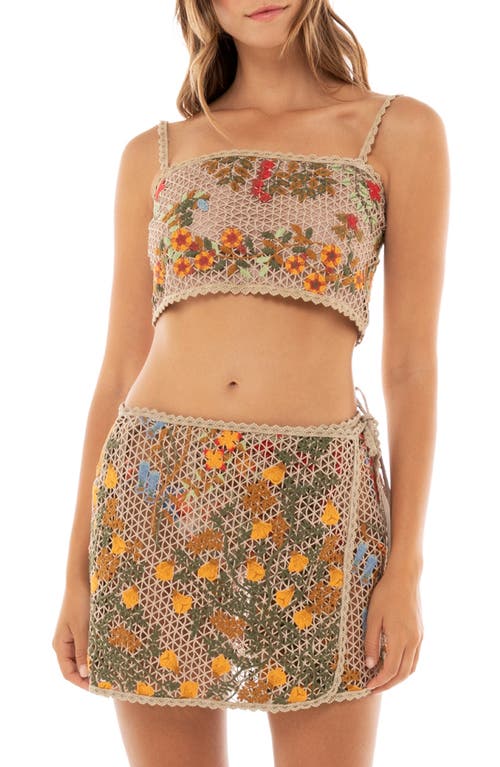 Agua Bendita Vicky Tile Cover-up Crop Top In Multicolor
