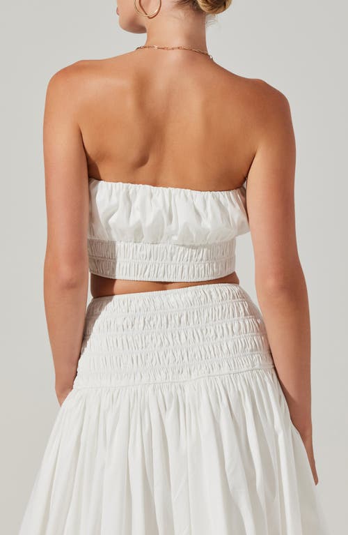 Shop Astr The Label Alani Strapless Cotton Blend Crop Top In White