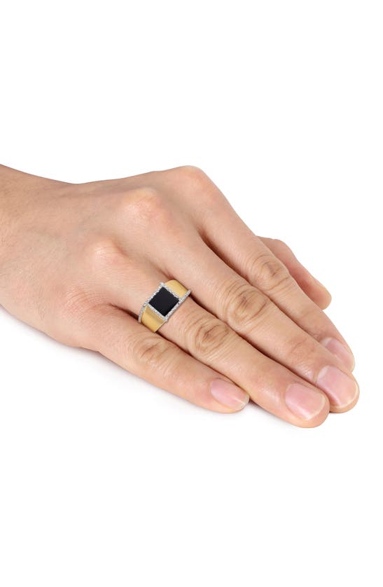 Delmar Diamond & Onyx Ring In Black