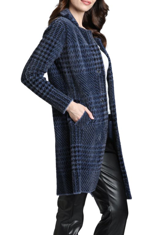Apny Plush Houndstooth Jacket In Indigo