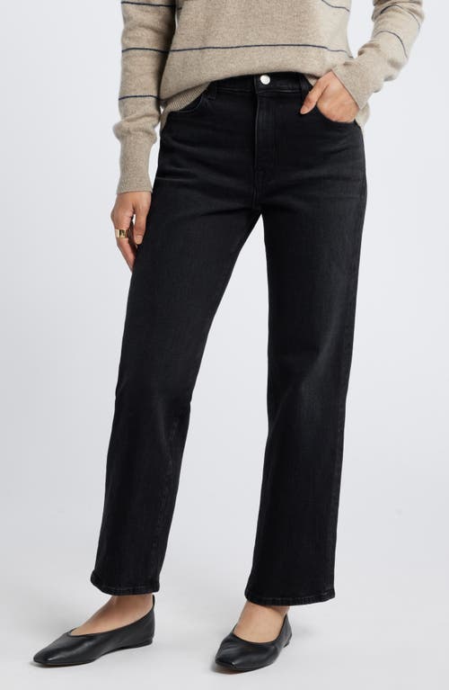 Nordstrom High Waist Straight Leg Jeans In Washed Black