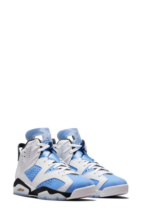 Jordan Air  6 Retro High Top Sneaker In Blue/ White/ Black/ Navy
