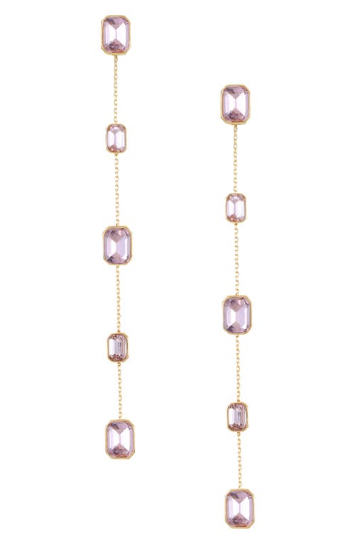 Ettika Baguette Crystal Linear Drop Earrings in Light Rose at Nordstrom