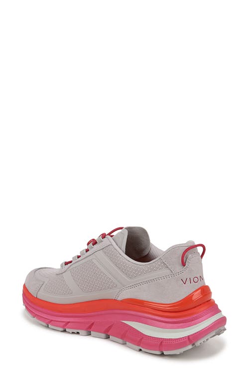 Shop Vionic Sierra Max Walking Shoe In Soft Oyster/viva Magenta