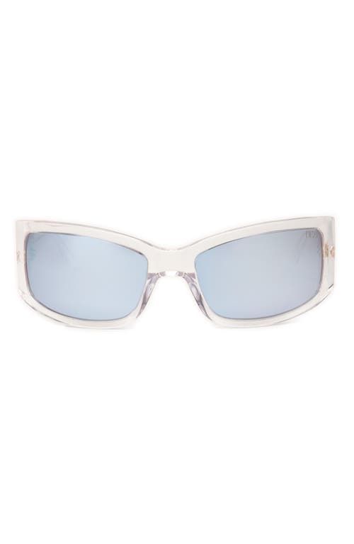 Shop Dezi X Monet Montay 61mm Shield Sunglasses In Icy/silver Chrome