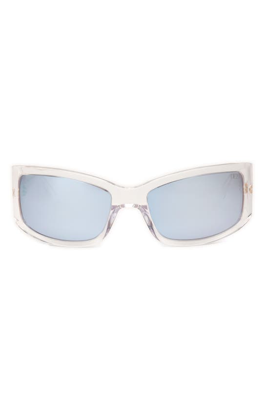 Dezi X Monet Montay 61mm Shield Sunglasses In Icy / Silver Chrome