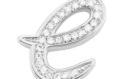 Shop Monica Vinader Alphabet Diamond Pavé Pendant Charm In Silver/diamond- E