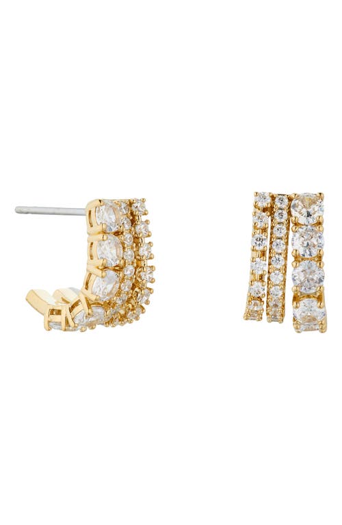 Shop Nadri Cubic Zirconia Hoop Earrings In Gold