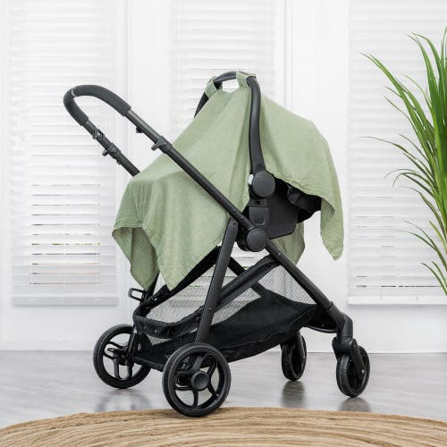 Comfy Cubs Muslin Cotton Baby Car Seat Cover In Sage