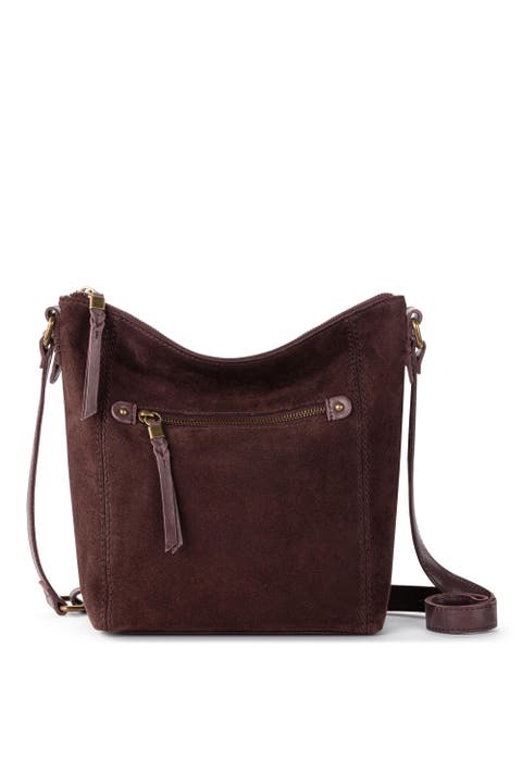 Brown suede shoulder bag best sale