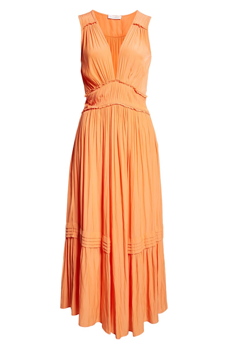 Ramy Brook Dierdre Pleated Sleeveless Plunge Neck Dress | Nordstrom