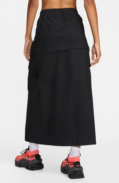 Shop Nike Essential Convertible Cargo Skirt In Black/white