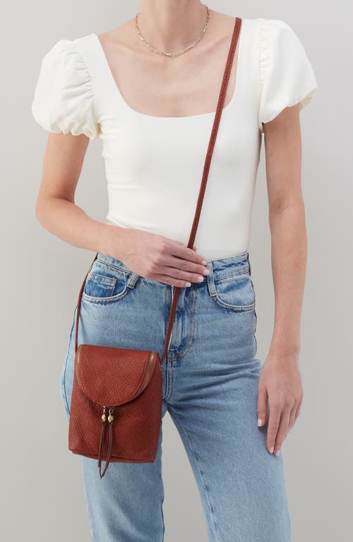 Hobo Fern Woven Leather Crossbody Bag In Tuscan Brown