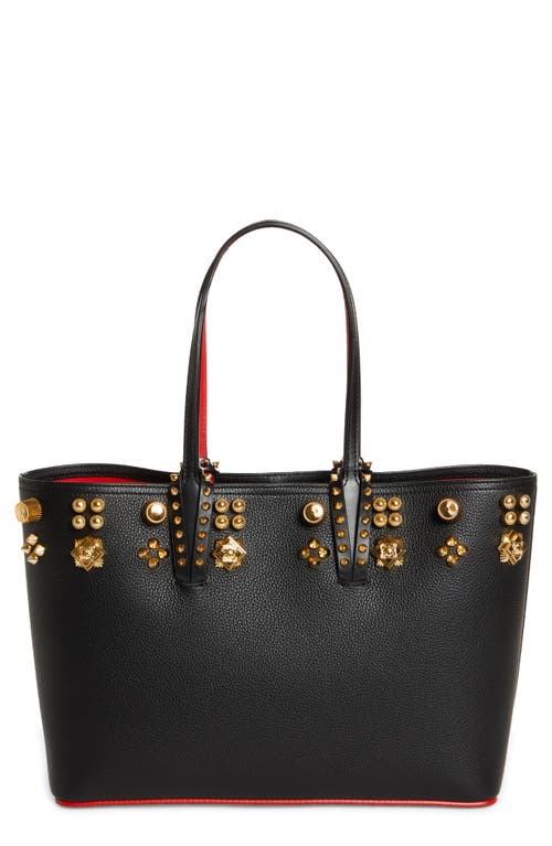 Small Cabata Studded Leather Tote in Black/Gold