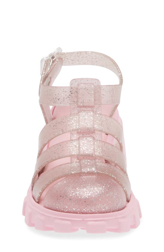 Shop Mini Melissa Kids' Megan Platform Fisherman Sandal In Pink/ Glitter Pink