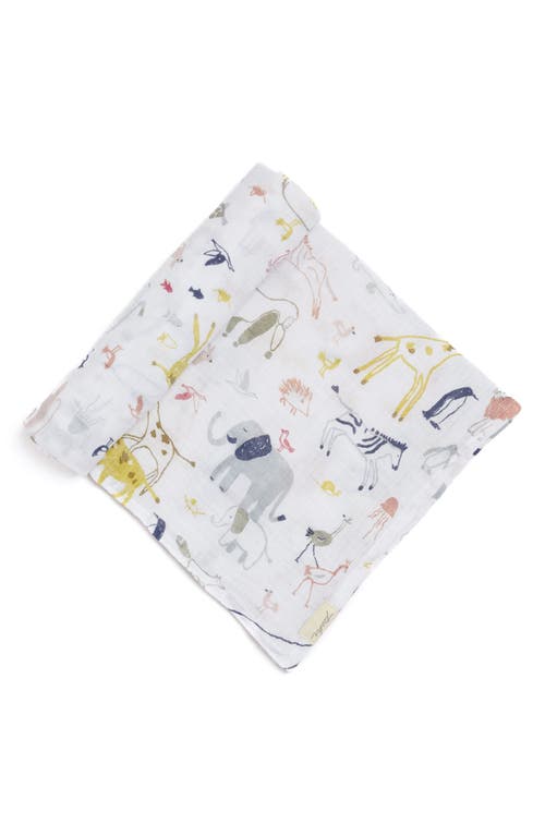 Pehr Into the Wild Organic Cotton Swaddle Blanket in Ivory at Nordstrom