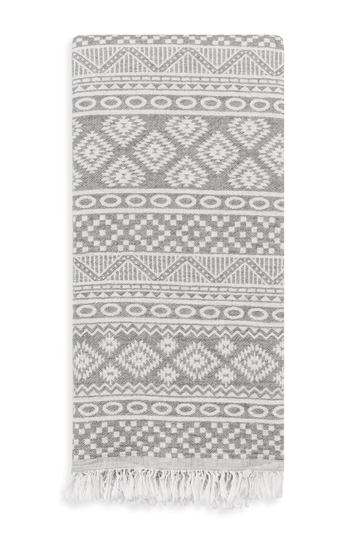 Linum Home 100% Turkish Cotton Sea Breeze Pestemal Beach Towel In Grey