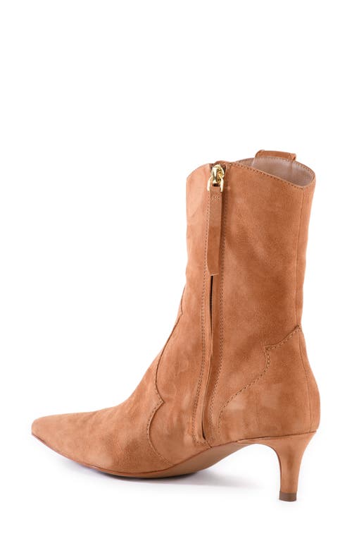 Shop Seychelles Dallas Pointy Toe Western Sock Boot In Tan Suede