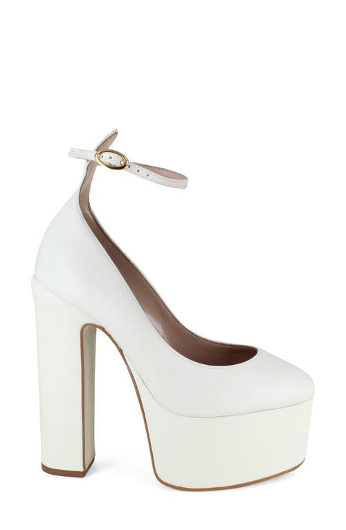 Zigi Nikole Ankle Strap Platform Pump In White Leather