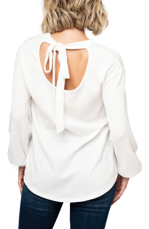 Shop Gibsonlook Tie Back Rib Sweater In White