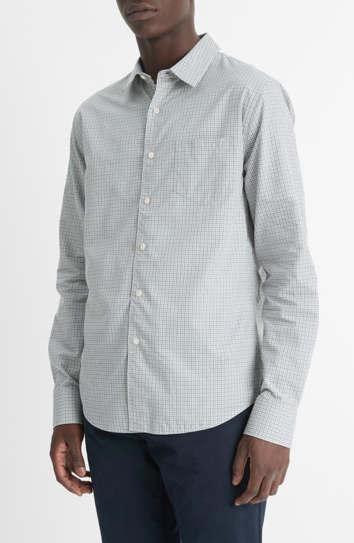 Shop Vince Whitney Plaid Long Sleeve Button-up Shirt In Pebble White/blue Spruce