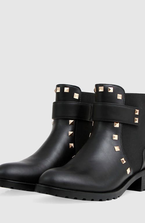Belle & Bloom City Lights Leather Ankle Boot In Black