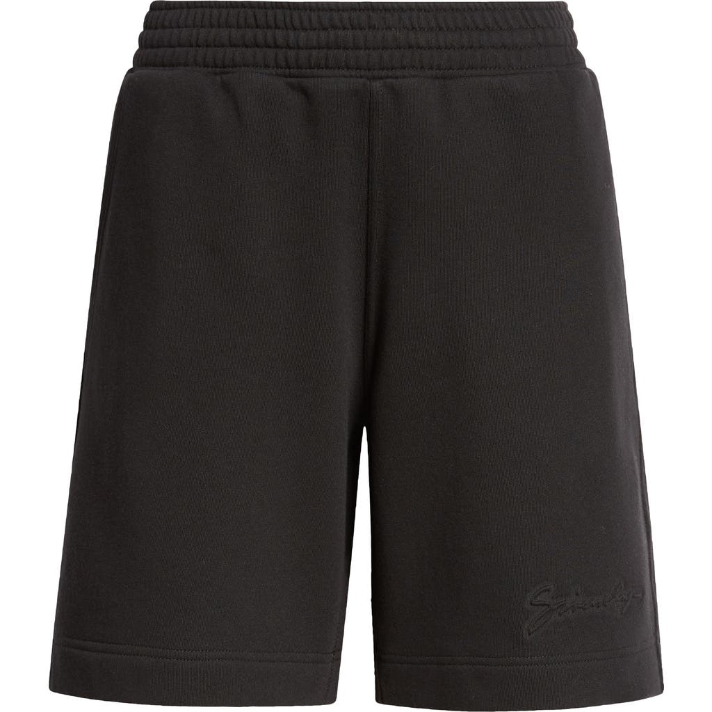 Givenchy Logo Script Cotton Sweat Shorts In Black