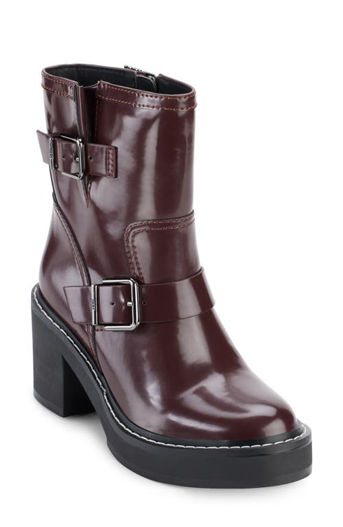 DKNY Daray Buckle Block Heel Bootie Bordeaux at Nordstrom,