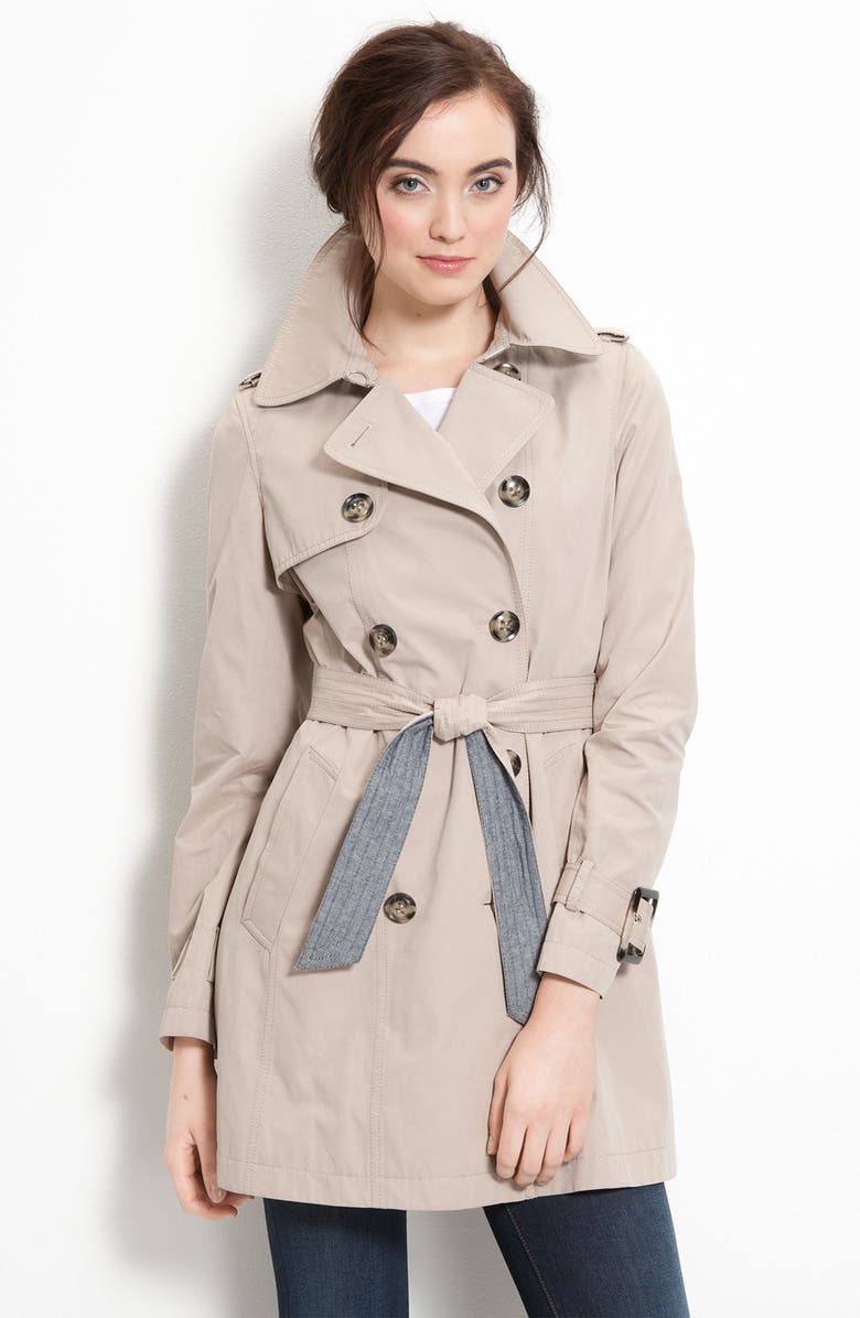 DKNY Trench Coat with Chambray Trim | Nordstrom