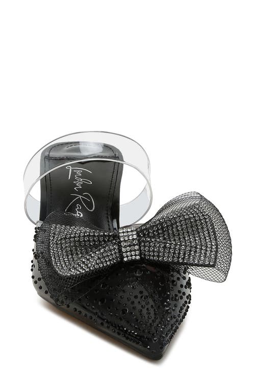 Shop London Rag Freja Rhinestone Kitten Heel Mule In Black